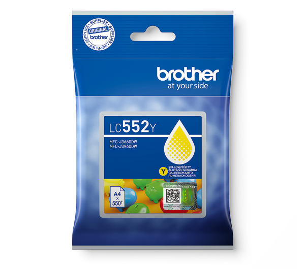 Brother LC552Y Tintapatron Yellow 7,2 ml 550 oldal kapacitás