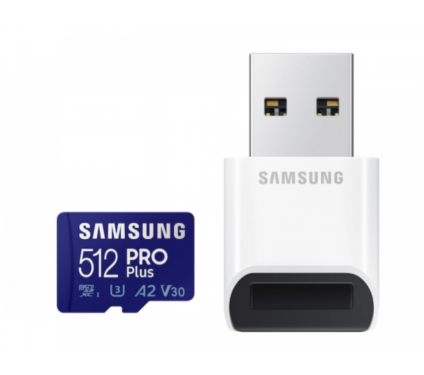 SAMSUNG SD kártya PRO PLUS 512GB, olvasóval (Blue Wave) 