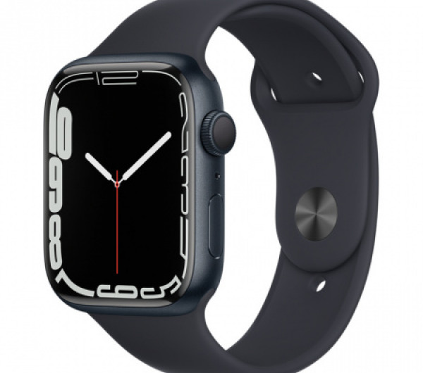 Apple Watch S7 GPS, 40mm fekete alumínium tok Midnight Sport