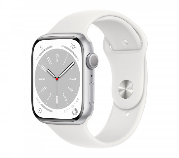 Apple Watch S8 GPS 45mm Silver Alu.Case/White Sp.Band