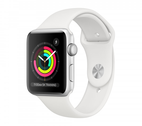Apple Watch S3 GPS 42mm ezüst tok, fehér szíj