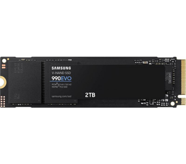 SAMSUNG SSD Belső, 2TB, 990 EVO, PCIe 4.0, NVMe 2.0, M.2, 600 TBW