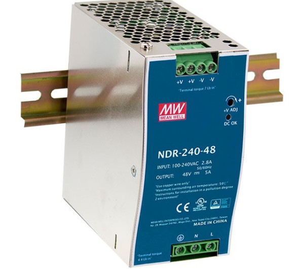 MEAN WELL NDR-240-48 48V 5A 240W DIN sínre szerelhető tápegység
