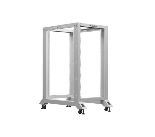 Lanberg OR01-6022-S 19" 22U SZÉL:600mm MÉLY:1000mm MAG:1673mm lapraszerelt szürke rack keret