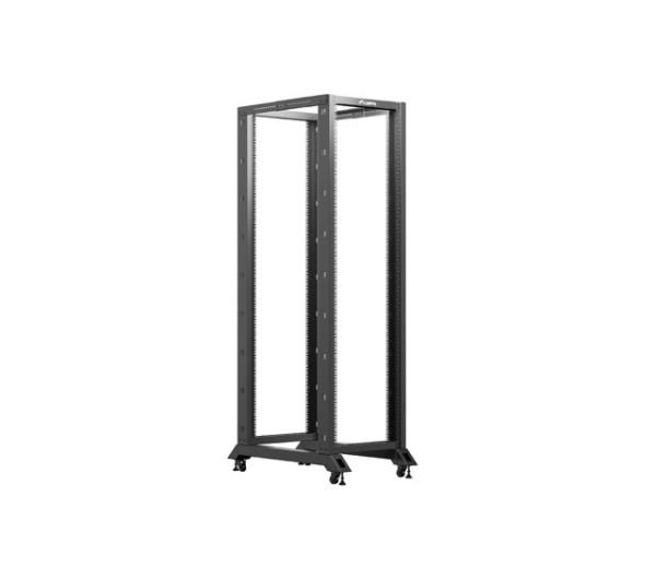 Lanberg OR01-6042-B 19" 42U SZÉL:600mm MÉLY:1000mm MAG:2118mm lapraszerelt fekete rack keret