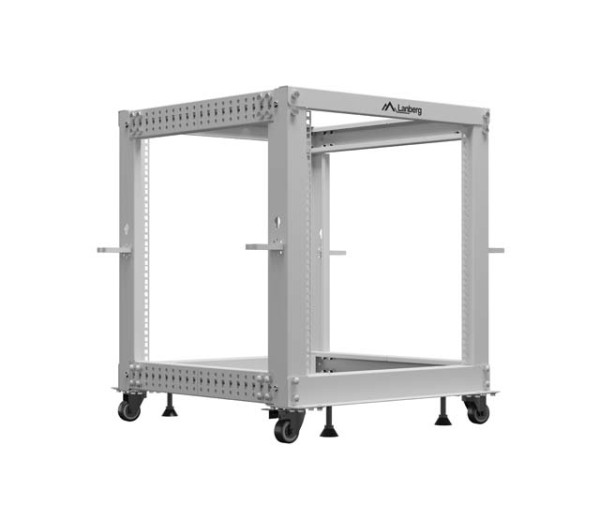 Lanberg OR01-6112-S 19" 12U SZÉL:600mm MÉLY:600-1100mm MAG:711mm lapraszerelt szürke állítható rack keret