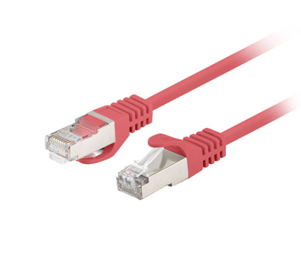 Lanberg PCF6-10CC-0025-R Cat.6 F/UTP PVC CCA AWG26 árnyékolt piros patch kábel 0,25m