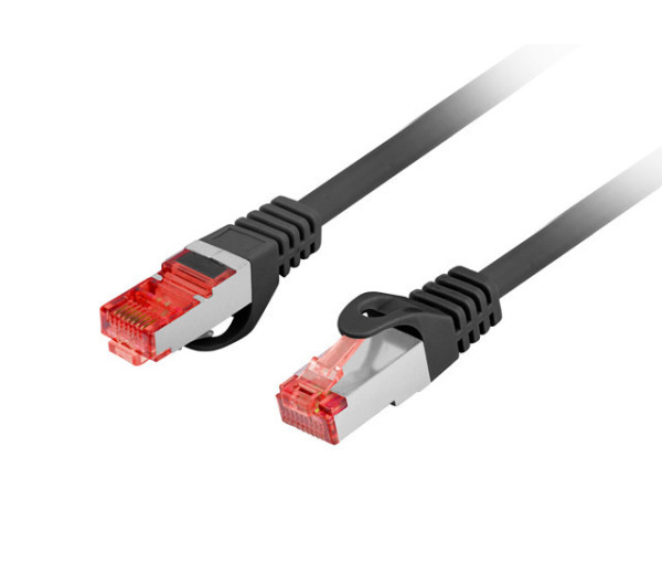 Lanberg PCF6-10CU-0200-BK Cat.6 S/FTP LSZH CU AWG26 árnyékolt fekete patch kábel 2m