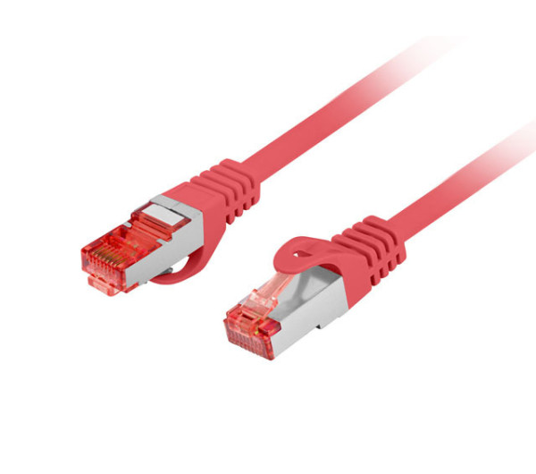 Lanberg PCF6-10CU-2000-R Cat.6 S/FTP LSZH CU AWG26 árnyékolt piros patch kábel 20m