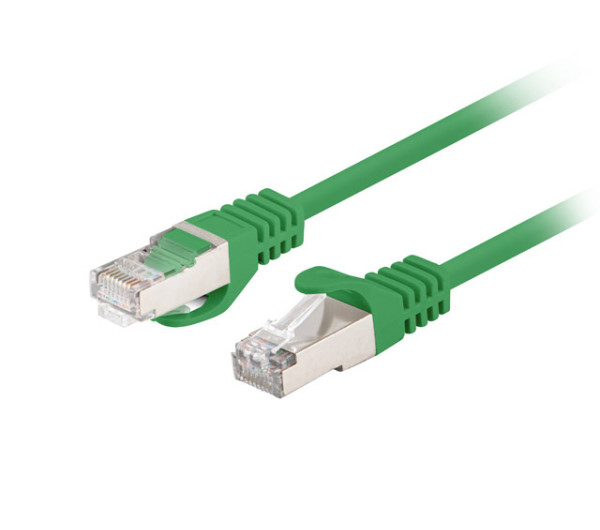 Lanberg PCF6-20CC-0025-G Cat.6 F/UTP PVC CCA AWG26 árnyékolt zöld patch kábel 0,25m 10db/csomag