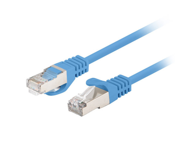 Lanberg PCF6-20CC-0300-B Cat.6 F/UTP PVC CCA AWG26 árnyékolt kék patch kábel 3m 10db/csomag