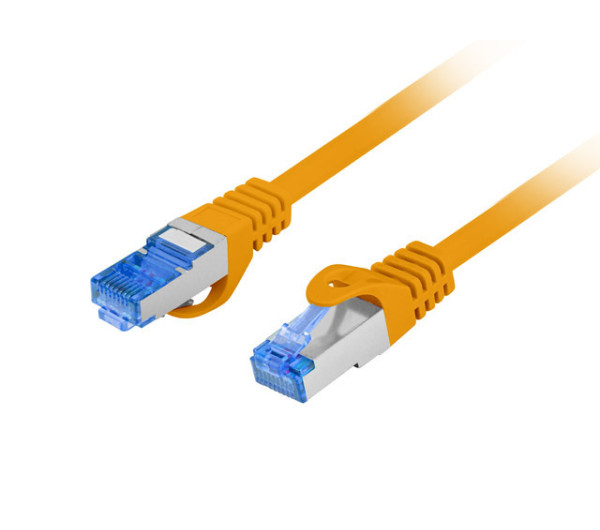 Lanberg PCF6A-10CC-0025-O Cat.6A S/FTP LSZH CCA AWG26 árnyékolt narancs patch kábel 0,25m