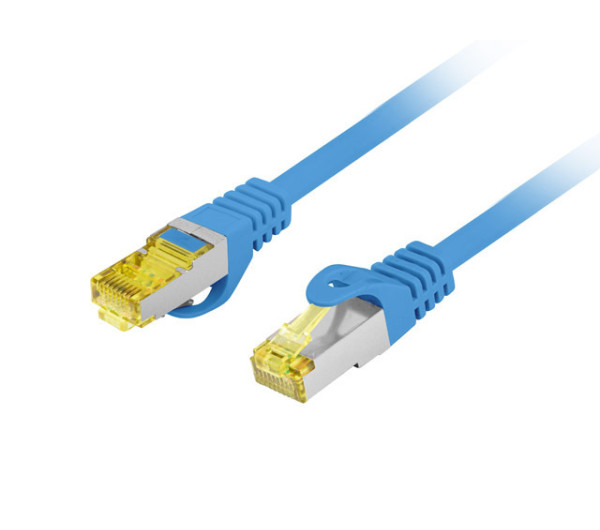 Lanberg PCF6A-10CU-0100-B Cat.6A S/FTP LSZH CU AWG27 árnyékolt kék patch kábel 1m