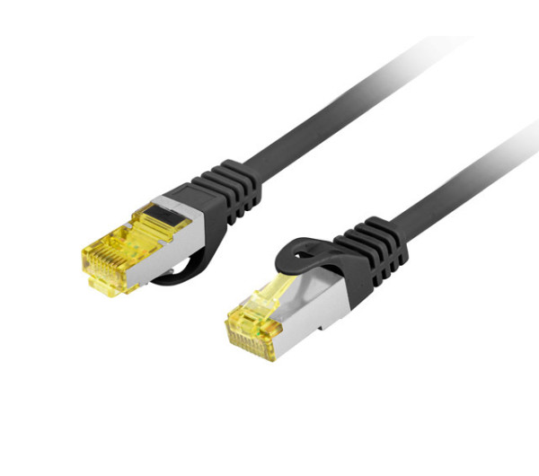 Lanberg PCF6A-10CU-0500-BK Cat.6A S/FTP LSZH CU AWG27 árnyékolt fekete patch kábel 5m