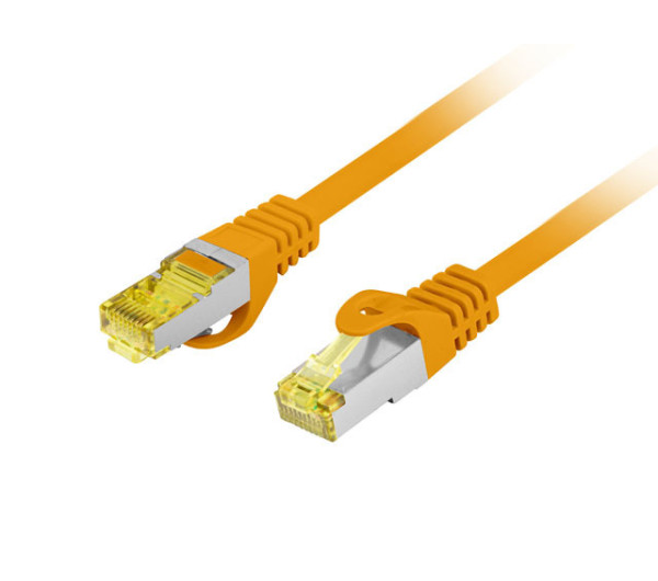 Lanberg PCF6A-10CU-1000-O Cat.6A S/FTP LSZH CU AWG27 árnyékolt narancs patch kábel 10m