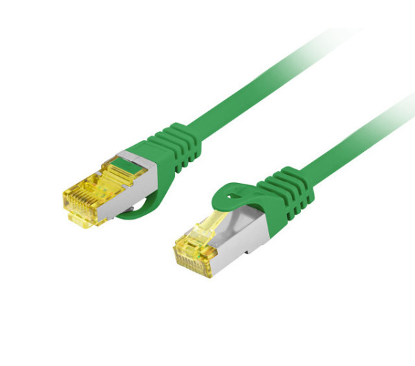Lanberg PCF6A-10CU-1500-G Cat.6A S/FTP LSZH CU AWG27 árnyékolt zöld patch kábel 15m
