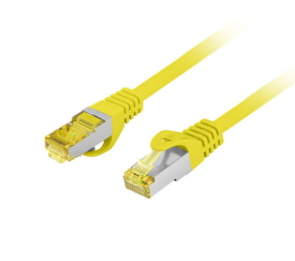 Lanberg PCF6A-10CU-1500-Y Cat.6A S/FTP LSZH CU AWG27 árnyékolt sárga patch kábel 15m