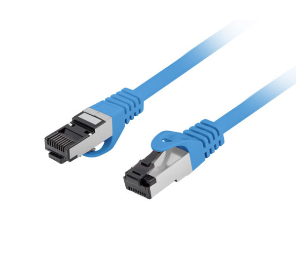 Lanberg PCF8-10CU-0025-B Cat.8.1 S/FTP LSZH CU AWG26 árnyékolt kék patch kábel 0,25m