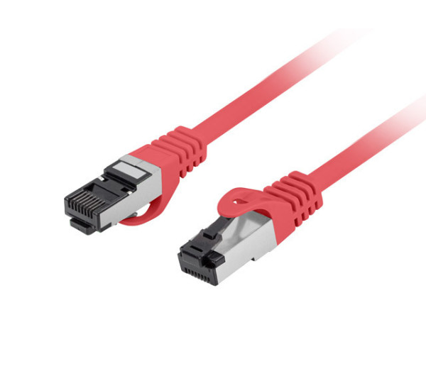 Lanberg PCF8-10CU-0200-R Cat.8.1 S/FTP LSZH CU AWG26 árnyékolt piros patch kábel 2m