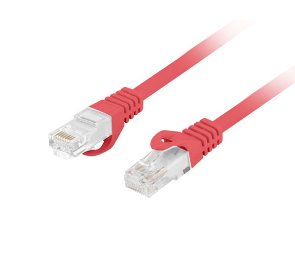 Lanberg PCU6-10CU-0100-R Cat.6 U/UTP LSZH CU AWG26 árnyékolatlan piros patch kábel 1m