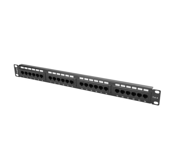 Lanberg PPU6-1024-B 19 1U Cat.6 UTP 24port árnyékolatlan fekete patch panel