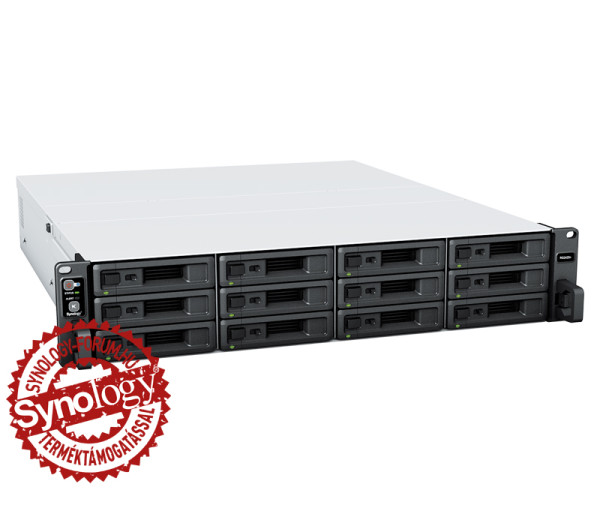 Synology RackStation RS2423+ (8GB) 12x SSD/HDD lemezes 2U rackbe szerelhető NAS + regisztrációs kártya