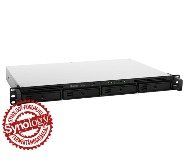Synology RackStation RS422+ (2GB) 4x SSD/HDD lemezes 1U rackbe szerelhető NAS + regisztrációs kártya