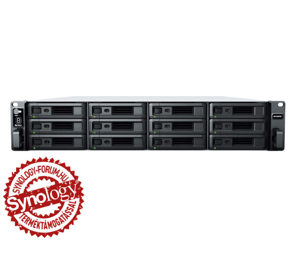 Synology RX1223RP 12x SSD/HDD lemezes 2U rackbe szerelhető NAS tárhelybővítő