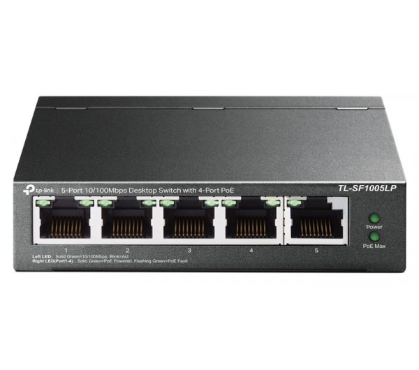 TP-LINK TL-SF1005LP 5-Port 10/100Mbps Desktop Switch 