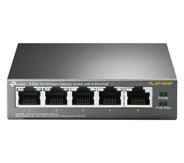 TP-LINK TL-SF1005P 5-Port 10/100Mbps Desktop Switch