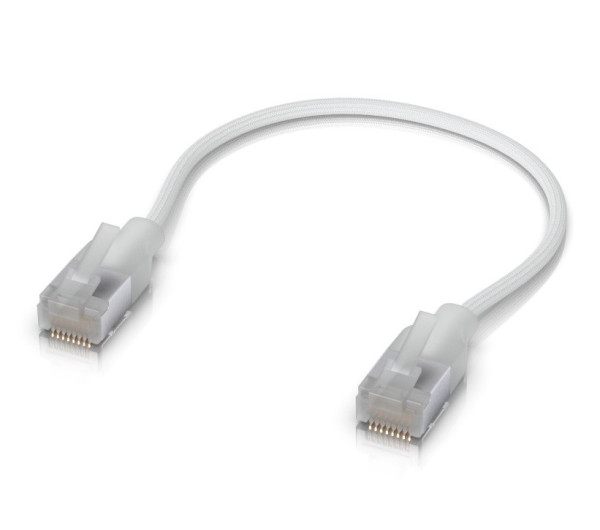 Ubiquiti UniFi UACC-Cable-Patch-EL-C6A-0.15M-W-24 Etherlighting Cat.6A S/FTP 0,15m fehér áttetsző patch kábel 24db/csomag