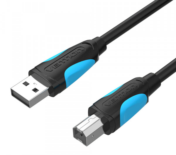 Vention USB-A 2.0 -> USB-B 2.0 (fekete, jelerősítővel), 5m, kábel
