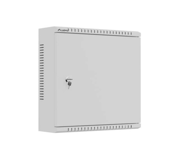 Lanberg WAT1-4014-00S 10" 2U SZÉL:400mm MÉLY:140mm MAG:400mm fémajtós szürke fali rack szekrény