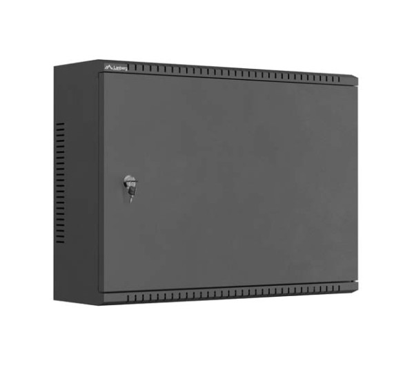 Lanberg WAT1-5618-00B 19"/10" 3U SZÉL:560mm MÉLY:180mm MAG:420mm fémajtós fekete fali rack szekrény