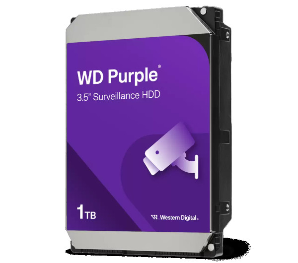 Western Digital WD10PURZ 1TB Purple 3,5 belső SATAIII 5400RPM 64MB 24/7 Biztonságtechnikai (Surveillance) HDD