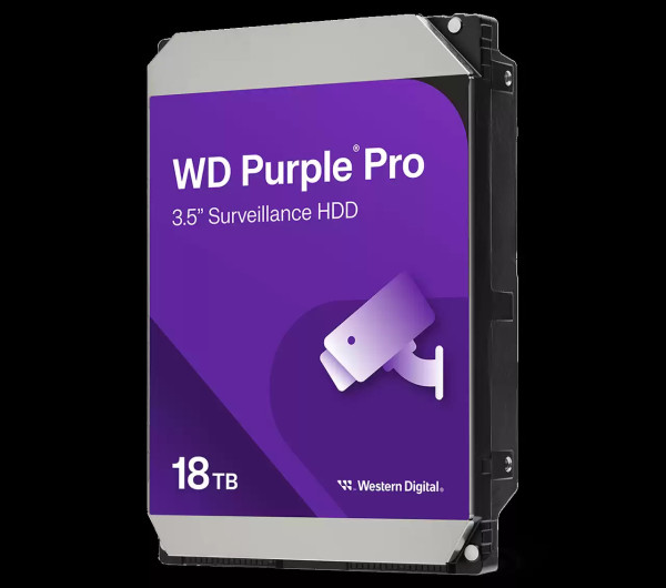 Western Digital WD181PURP 18TB Purple Pro 3,5 belső SATAIII 7200rpm 512MB 24/7, RAID, Biztonságtechnikai (Surveillance) HDD