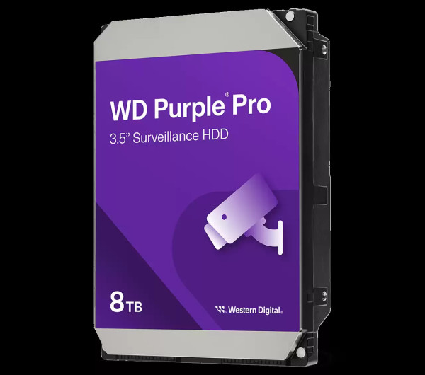 Western Digital WD8002PURP 8TB Purple Pro 3,5 belső SATAIII 7200RPM 256MB 24/7, RAID, Biztonságtechnikai (Surveillance)  HDD