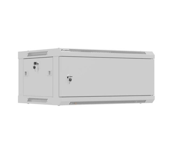 Lanberg WF01-6404-00S 19" 4U SZÉL:600mm MÉLY:450mm MAG:290mm lapraszerelt fémajtós szürke fali rack szekrény