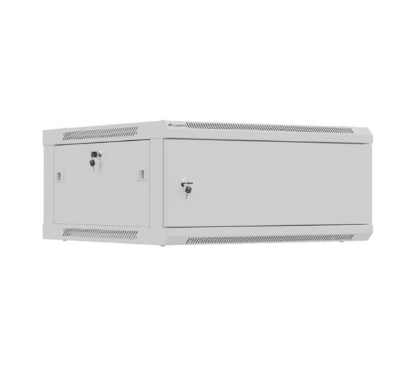Lanberg WF01-6604-00S 19" 4U SZÉL:600mm MÉLY:600mm MAG:290mm lapraszerelt fémajtós szürke fali rack szekrény