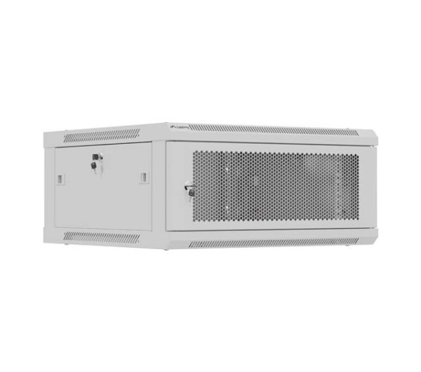Lanberg WF01-6604-23S 19" 4U SZÉL:600mm MÉLY:600mm MAG:290mm lapraszerelt hálós fémajtós szürke fali rack szekrény