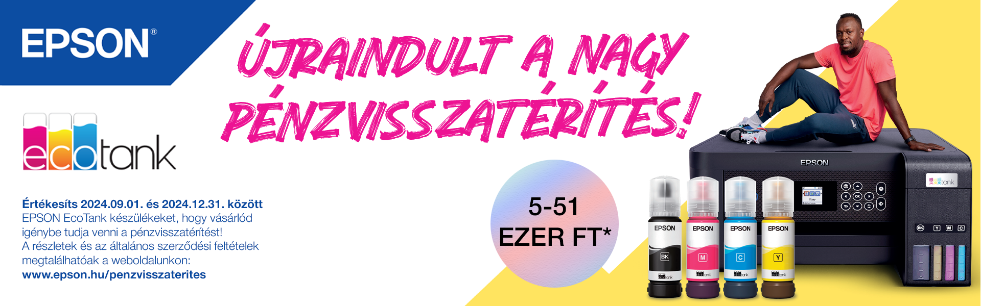 Újraindult a Nagy Pénzvisszatérítés az Epsonnal!