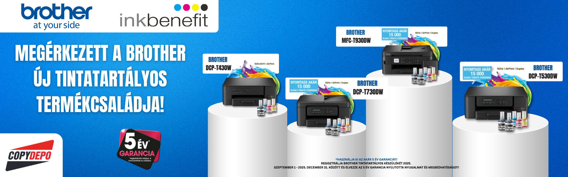 Elérhetőek a Brother új tintatartályos készülékei, akár 5 év garanciával!