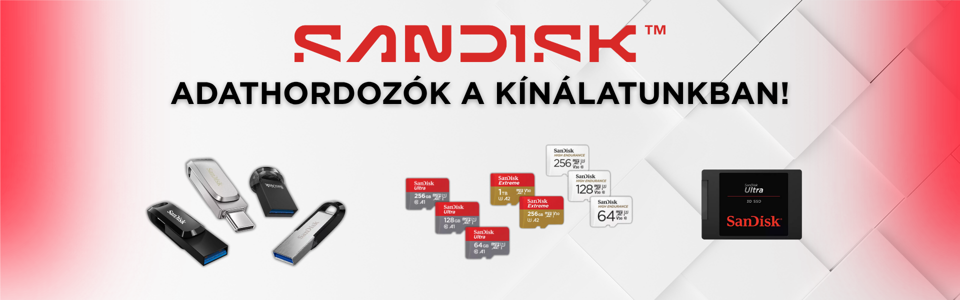 SanDisk mostantól a kínálatunkban!